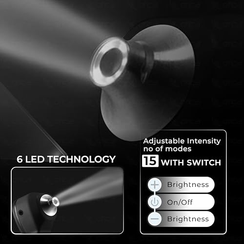 Image of OTICA 3.7V Professional Diagnostic Pocket LED Otoscope | Rechargeable In-Built 3500mAh Battery | Type-C Charging | Adjustable Intensity | 10 Reusable Specula + Spare Glass | 11707 - Black