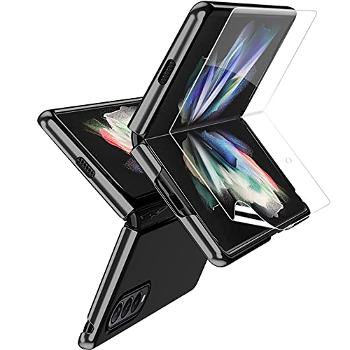 Coque de protection pour Samsung Galaxy Z Ford3 5G [avec film de protection d'écran doux] Étui pliable transparent anti-rayures transparent anti traces de doigts Coque Samsung Z Ford 3 5G Slim Cover