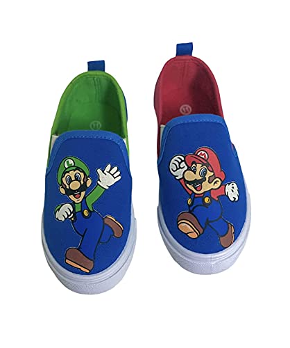 Tênis masculino Super Mario Brothers Mario & Luigi Nintendo – sem cadarço (criança pequena/criança g