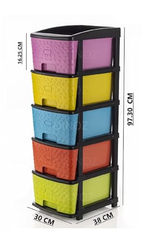 Image of Sweese 5 XL Multipurpose Drawer Plastic Modular Chest Storage Organizer Home, Office, Parlor, School, Doctors, Home and Kids 5XL (Multicolor)