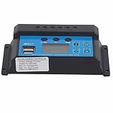 Rcniso Regolatore di Carica Solare 20A 12V 24V, Regolatore Batteria PWM a 3 Stadi con Display LCD, per Pannelli Solari 18V 36V