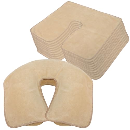 SINLAND Microfiber Reusable Face Cradle Covers,Cream,10 Pack