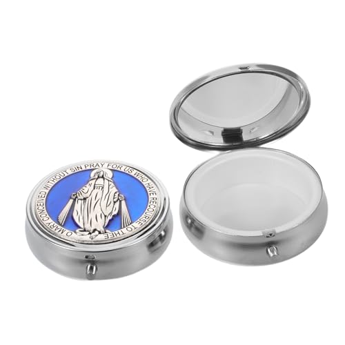 TOYZFRIENDY 2 Piezas Organizador Metálico para Joyería Religiosa y Recuerdos Caja Pequeña para Objetos y Joyas Católicas Diseño Artístico Coleccionable