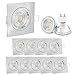 Produktbild 10 Stück linovum® Design LED Einbaustrahler Set eckig Edelstahl Optik gebürstet für 230V mit 6W GU10 Leuchtemittel warmweiß 2700K inkl. Fassung