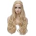 Aosler Game of Thrones Daenerys Targaryen Cosplay Wig Braided Blonde Long Curly Synthetic Hair Wigs