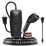 Level 1&2 EV Charger 2026 Upgraded 16A 3.5KW - 20FT Cable & Dual NEMA Adapter (5-15/6-20) - 110V-240V Portable Electric Car Charger for All SAE J1772 EVs
