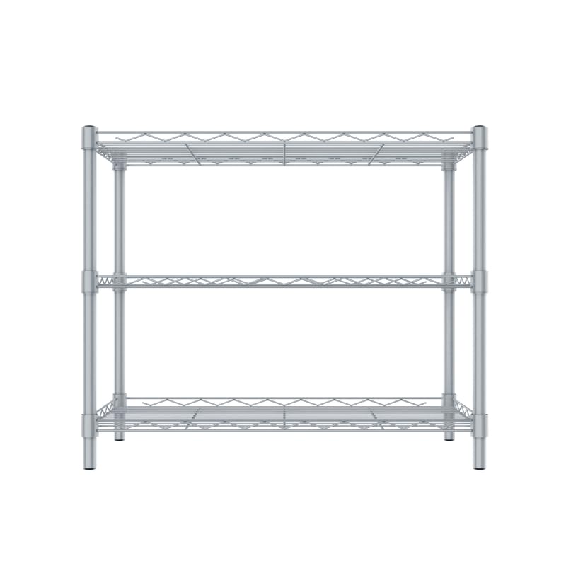 Image of 3-Shelves Counter Top Heavy Duty Steel Storage Rack | Multipurpose Shelving Unit for Kitchen, Home & Utility