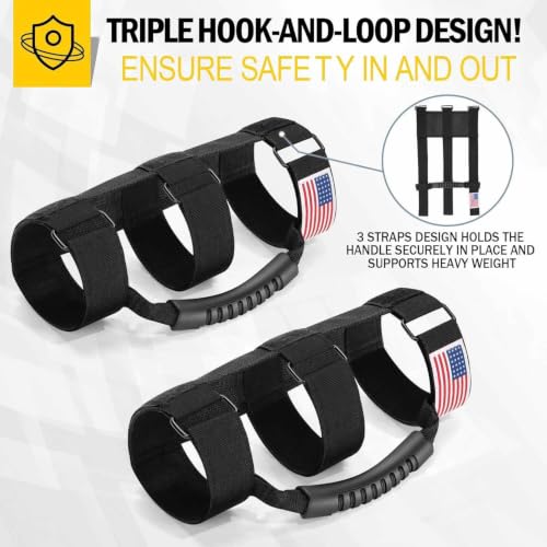 Image of moveland Roll Bar Grab Handles with US Flag for Jeep Wrangler 1955-2023