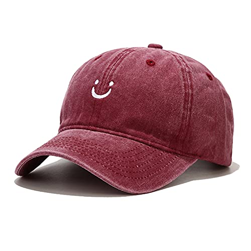 Casquette baseball vintage rouge contre la chaleur coton respirant ajustable sans serrer