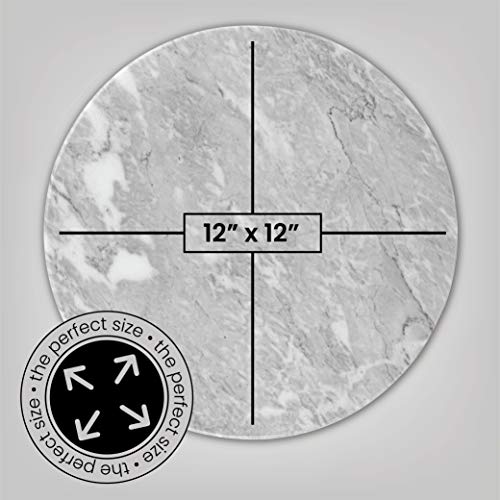Homeries Marble Round Cheese Tray Board (12 Inches) - White Elegant Serving Platter & Tray For Weddings, Birthdays, Christmas, Bread, Cake, Cheese & Pizza – Smooth Finish & Durable (Round) #TOP2