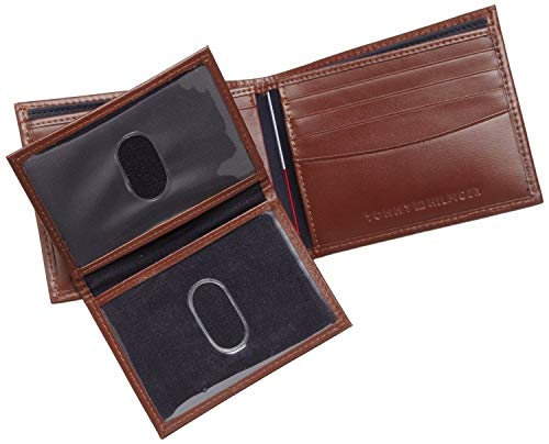Carteira masculina de couro Tommy Hilfiger, tamanho único, marrom