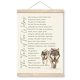 Yxadu Inspirational Wooden Poster Hanger Frame, Tale of Two Wolves Poster Hanger, Wolf Poster Hanger, Canvas Poster Wood Hanger, Christian Wolf Gift, Farmhouse Wall Decor, Native American Wall Art