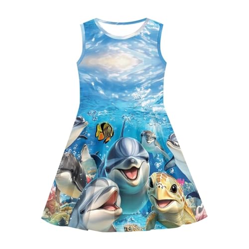 Dresses for Girls Summer Sleeveless Crew Neck Sundresses Midi Sun Dresses Beach Flowy Dresses4