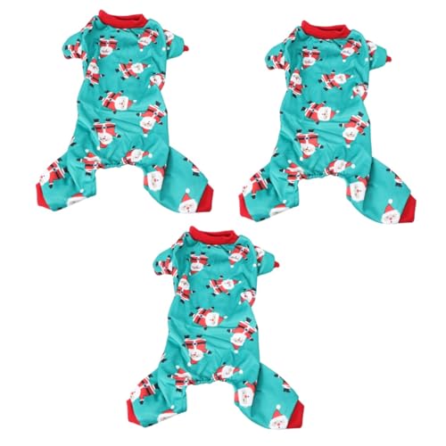 Costume de Noël imprimé pour animaux vêtements d'hiver chauds style Père Noël chien chiot XL