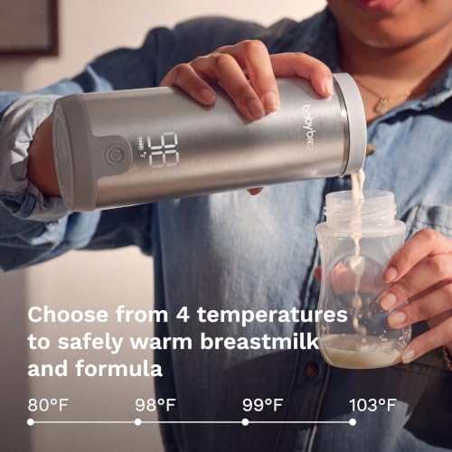 Baby Brezza Portable Baby Bottle Warmer - Breastmilk + Formula Safe, Silver - image 4