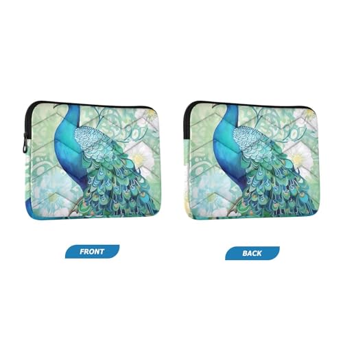 Funda para portátil 13-14 pulgadas impermeable con diseño pavo real miniatura 2