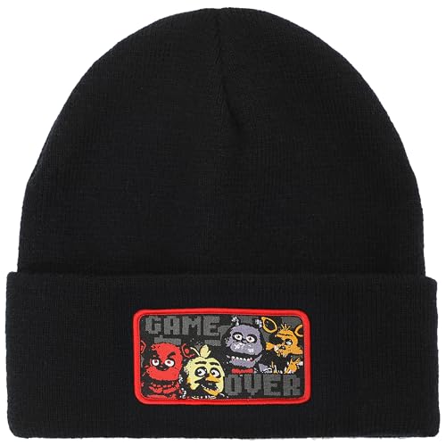 Bioworld Five Nights At Freddys Game Over Unisex Black Knit Beanie Cap