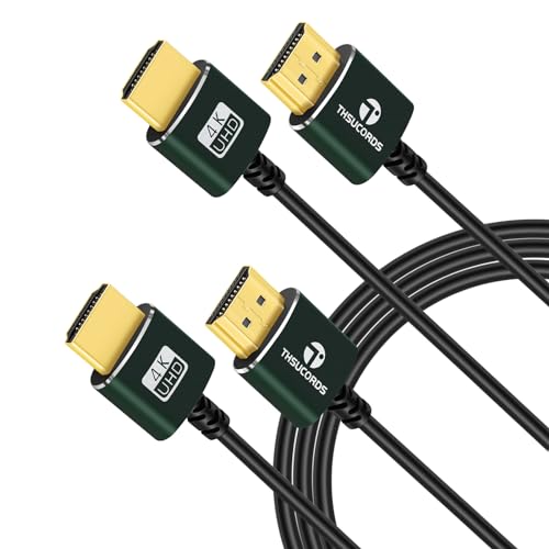Thsucords Thin HDMI to HDMI Cable 7.5M 2 Pack, Ultra Slim & Flexible HDMI Cord Supports High Speed 4K@60Hz 18gbps 2160p 1080p