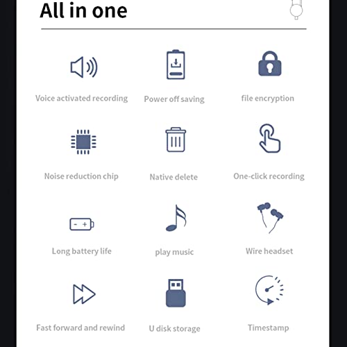 Small Recorder Voice Activated Keychain Recorder with MP3 Playback Function Recorder, Intelligent Noise - Image 2