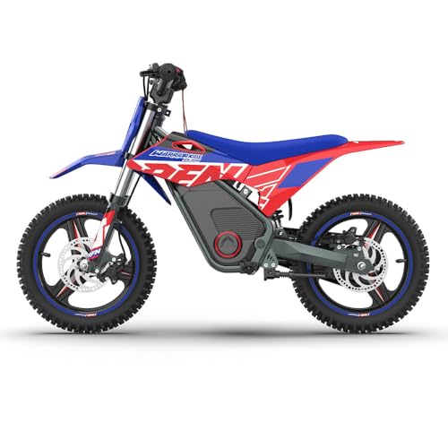 RFN E500 36V Kids Electric Dirt Bike, Electric Motorcycle with 700W Motor | 21.7 mph Max Speed, 15.5-Mile Range & 3 Speeds Off-Road Bike for Ages 4-8