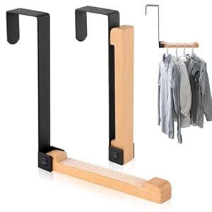 Caliee 2er Tür-Wäscheständer Holz-Metall