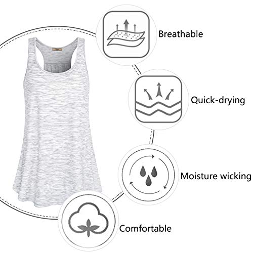 Image of Cestyle Womens Sleeveless Scoop Neck Flowy Loose Fit Workout Shirts Racerback Long Tank Tops
