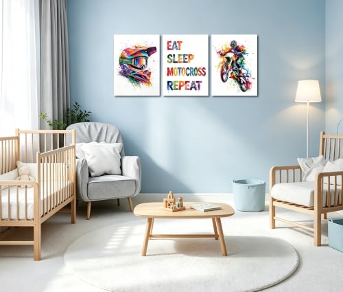 Image of Frimeeme Motocross Wall Art Poster, 12x16 in, Set of 3