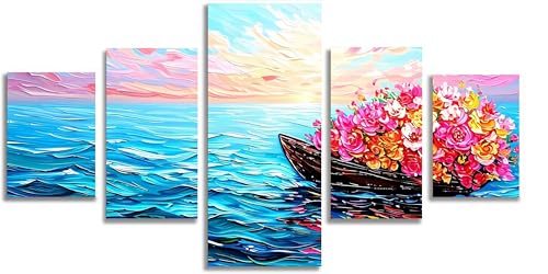 Diamond Painting pour Adulte Mefooge au Motif Floral et Marin 5 Pièces