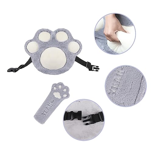 Image of Car Travel Pillow for Kids Car Seat Pillow Cute Cartoon Travel Pillow Cushion Breathable Head and Body Support Pillow for Sleeping Travel Neck Rest (Grey(Pillow+ Seatbelt Cover))