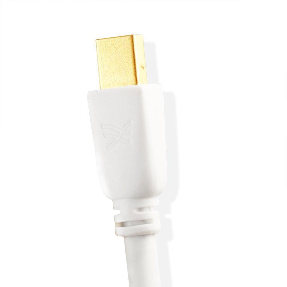 Mini DisplayPort to HDMI 2.0 Cavo Adattatore Femminile 4K Ultra HD con Trasmissione Audio Certificato per Apple/Mac, MacBook PRO, MacBook Air - Spina in Oro 24k - Bianco - 0.2m