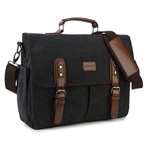 Bolso mensajero RAVUO para hombre negro 15.6 pulgadas