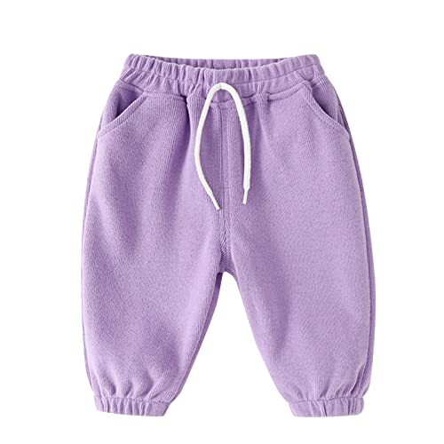 Baby Boy Sweatpant Slim Fit Brushed Fleece Little K𝐢ds Girl Soft Active Jogger Casual Athletic Solid