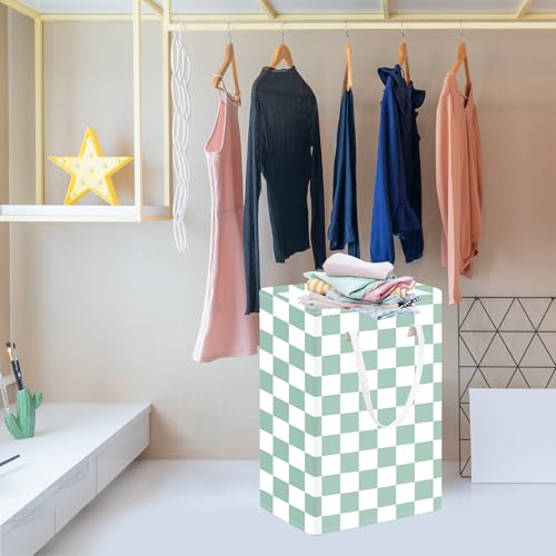 Image of MAIZMZ Sage Green Foldable Laundry Basket 75L Kids Hamper Girls Storage Bins Waterproof Toys Organizer Large Canvas for Home /Dorm /Kitchen /Pet /Office /Closet /Shelf /Living Room Decor Gift Baskets