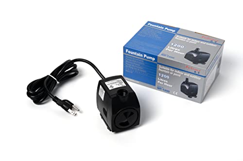 Jebao WP-1200 Submersible Hydroponics, Aquaponics, Fountain Pump 317Gph, 20W