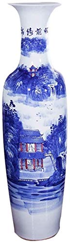 Yongyongchong Vases Vase Vases Ceramic Floor Standing Large Classical For Dry Flowers Decoration Art Home Household Living Room Hotel Bedroom Office Blue 33 X 120 Cm #TOP2