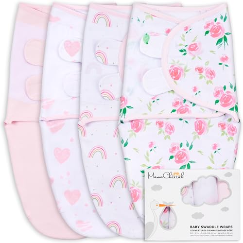 Image of Mama Cheetah Baby Swaddle Sack, Organic Swaddling Blanket, Newborn Swaddle Sleep Sacks, Adjustable Infant Swaddle Wrap, Easy Swaddles for Boy Girl 0-3 Month