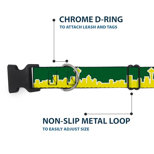 Collar Seattle Skyline Buckle Down ajustable de 6 a 9 pulgadas clip de plástico 6