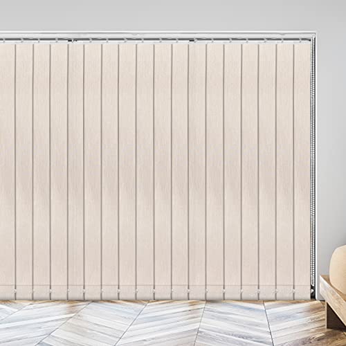 Letau Vertical Window Shades, 3.5Inch Slat Fabric Light Filtering Uv Protection Decoration Vertical Window Blinds, Beige #TOP1