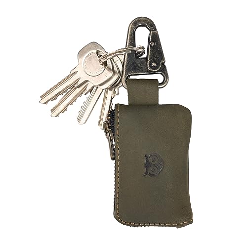 Hide & Drink, Leather Car Key Holder/Headphone & Charging Cables/Memory Cards/Flash Drives/Cash Zipper Case with Clasp Handmade :: Dark Jade by Hide & Drink - Image 4