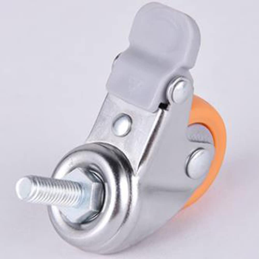 ACiyD Rueda giratoria Nylon M8 M10 Ruedas de vástago roscado con Frenos Bloqueo de Muebles Ruedas giratorias Carga 440 lbs Juego de 5 (50 mm 4 * con freno4 * con Freno)