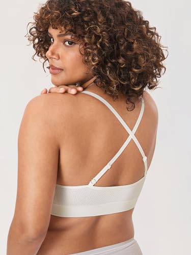 Image of MOMANDA Ribbed Nursing Bras for Breastfeeding | Maternity sleep bralettes, Wireless, Seamless, Soft lift, Comfy, For women