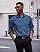 COOFANDY Men's Long Sleeve Wrinkle Free Dress Shirts Stretch No Tuck Fall Button Up Shirt 2024 Work Office Navy Dark Blue Medium