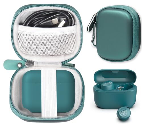 Image of Case for Lab Go Pop+, Go Air Pop, Air Tones+ / Tones, JBuds Mini True Wireless Earbuds, Compact Organizer for The Charger case and Charger Cord (Green)