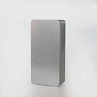 Vista 2 de Caja de lata de metal,Tapa con bisagras de metal,Contenedores de almacenamiento de hojalata vacíos rectangulares con tapas,Plata