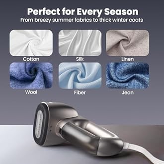 Neakasa Magic 1 Vacuum Steamer, Handheld Travel Garment Steamer for Clothes, 2300Pa Suction for Fabric Grip, Featuring Exclusive AirIron Technology for 110-120V Use (Silver)