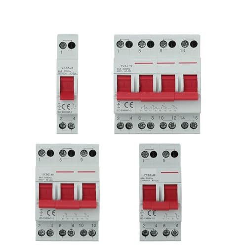 Interrupteur Inverseur 4P 63A Sectionneur de Commutation pour Circuit Domestique