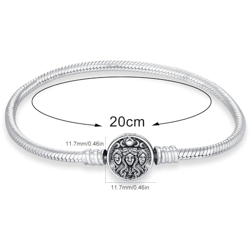 Hecate Charm Bracelet for Women 925 Sterling Silver Snake Chain Goddess Hekate Bead Bracelets Triple Moon Wiccan Pagan Magic Witchcraft Amulet Jewelry Gifts2