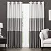 Exclusive Home Curtains Chateau Striped Faux Silk Window Curtain Panel Pair with Grommet Top, 54x96, Black Pearl, 2 Piece