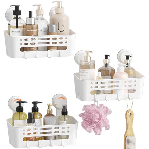 Lifewit Suction Cup Shower Caddy, 26 cm/10"(L), 3 Pack