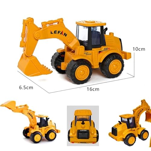 Image of Unbreakable Construction Vehicles for Kids Pretend Play Toy Trucks Bulldozer Play Set Building Vehicles Set for Kids 3-14 Years Excavator (168-51) - Multicolor